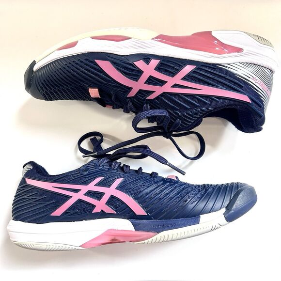 ASICS Womens Solution Speed FF 2 Tennis Shoes 1042A136 Size 7.5 Blue Pink - Picture 3 of 11